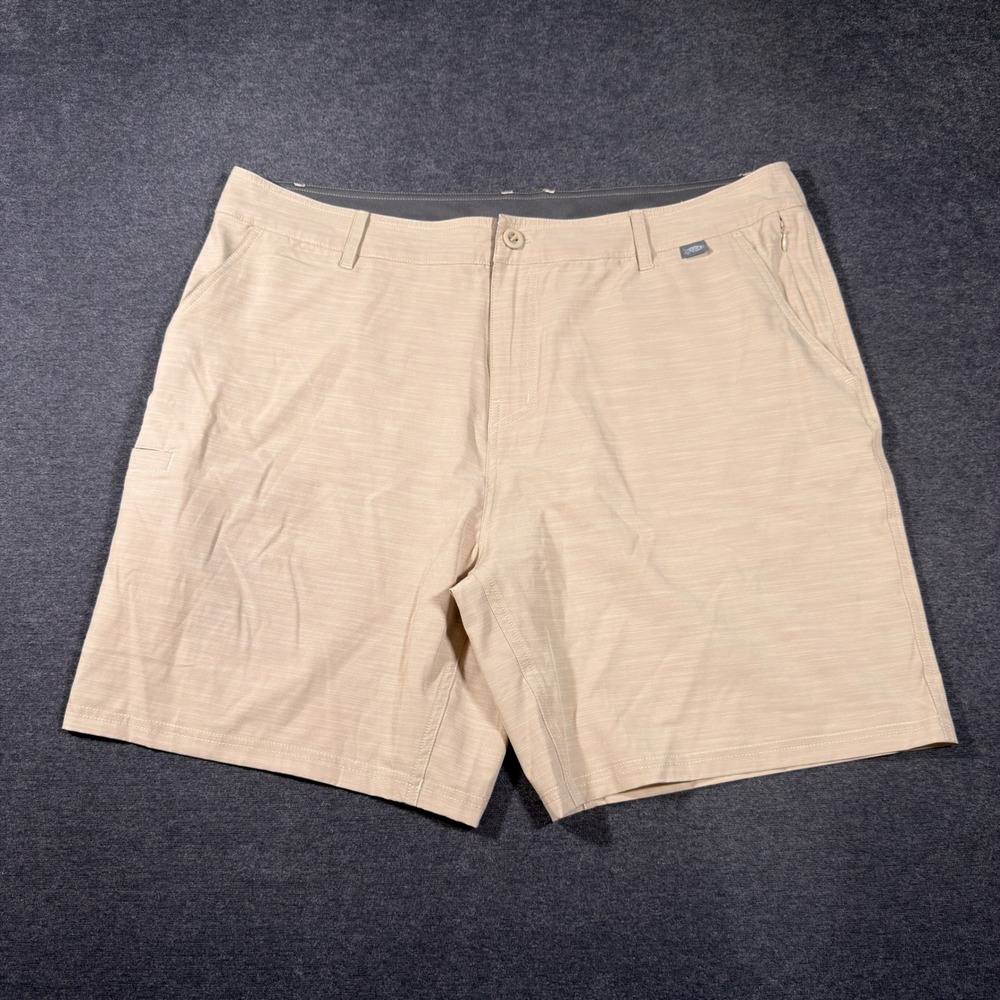 AFTCO Fishing Shorts Mens 38 Tan Performance Hybrid Stretch Cargo Outdoor Preppy
